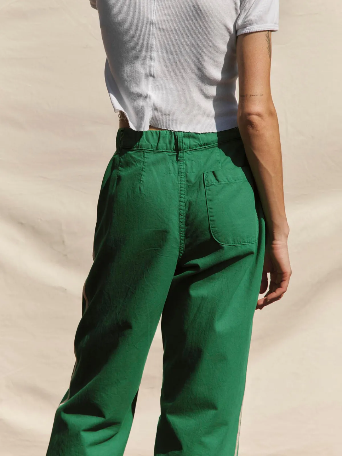 Women Imogene + Willie baker striped trouser in kelly green