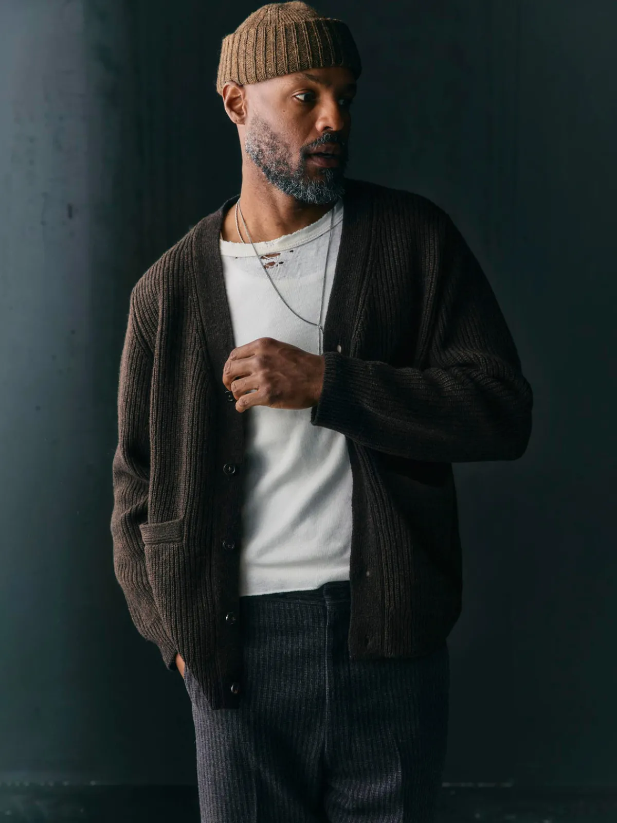 Imogene + Willie berkley cardigan marled brown