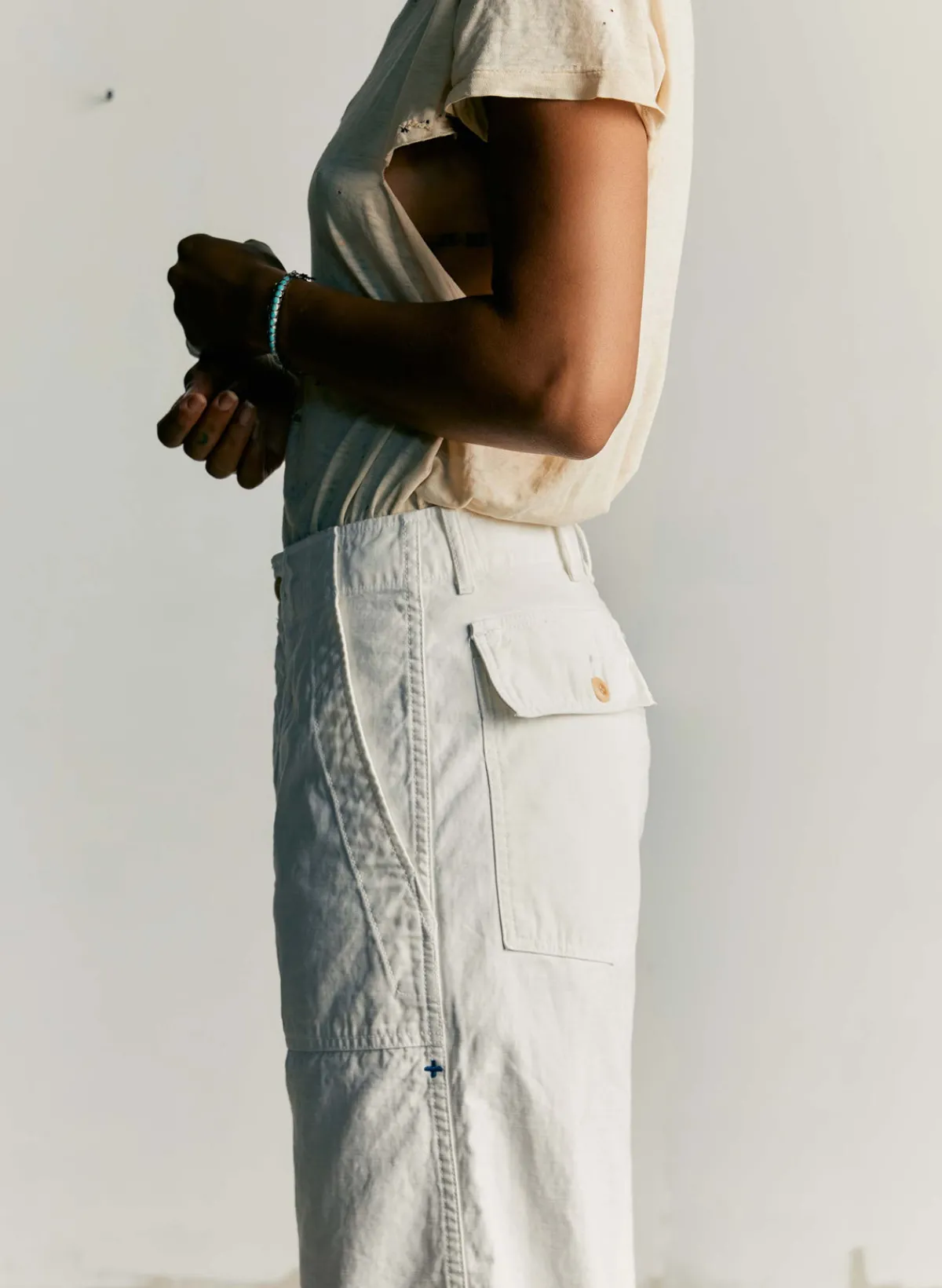 Women Imogene + Willie blake military trouser in white