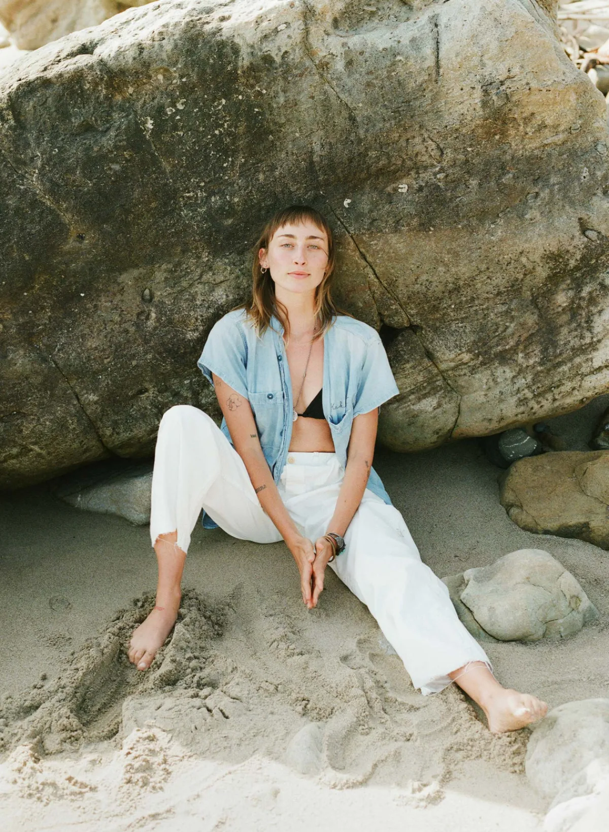 Women Imogene + Willie blake military trouser in white
