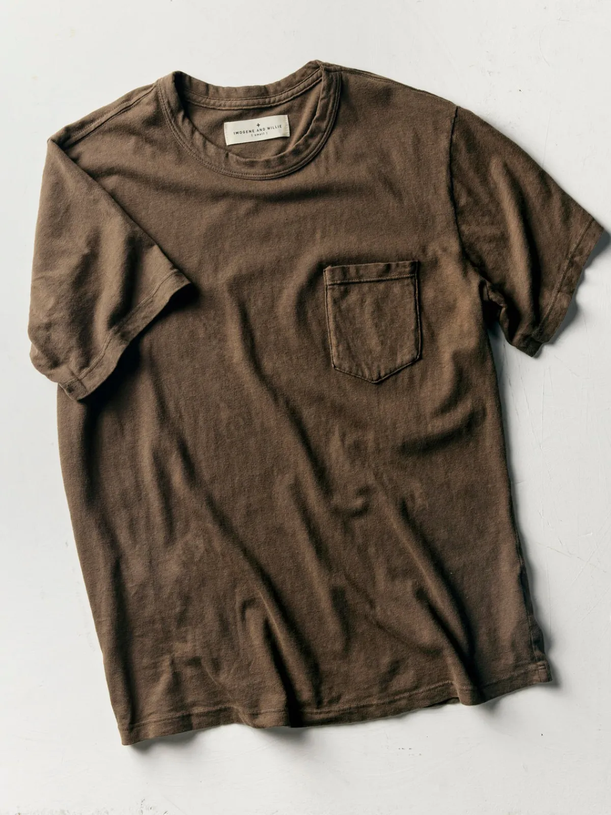 Imogene + Willie brown knit pocket tee
