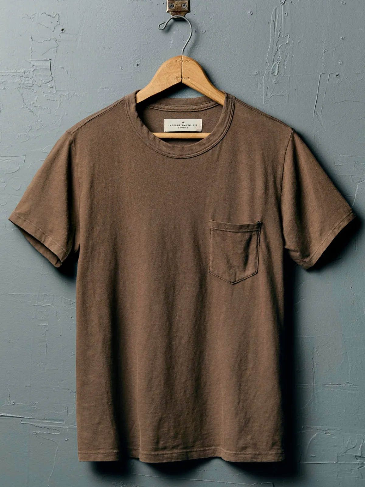 Imogene + Willie brown knit pocket tee