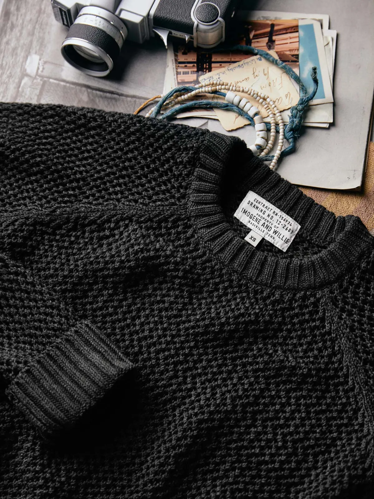Women Imogene + Willie cascabel open weave sweater in black