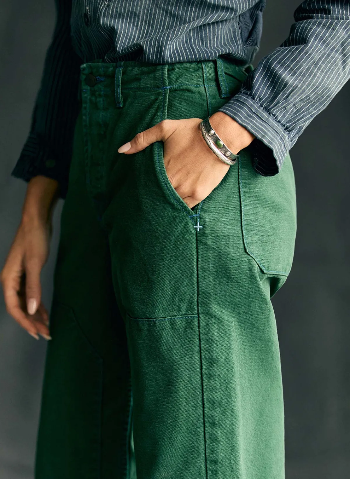 Women Imogene + Willie clarke canvas workpant in spruce