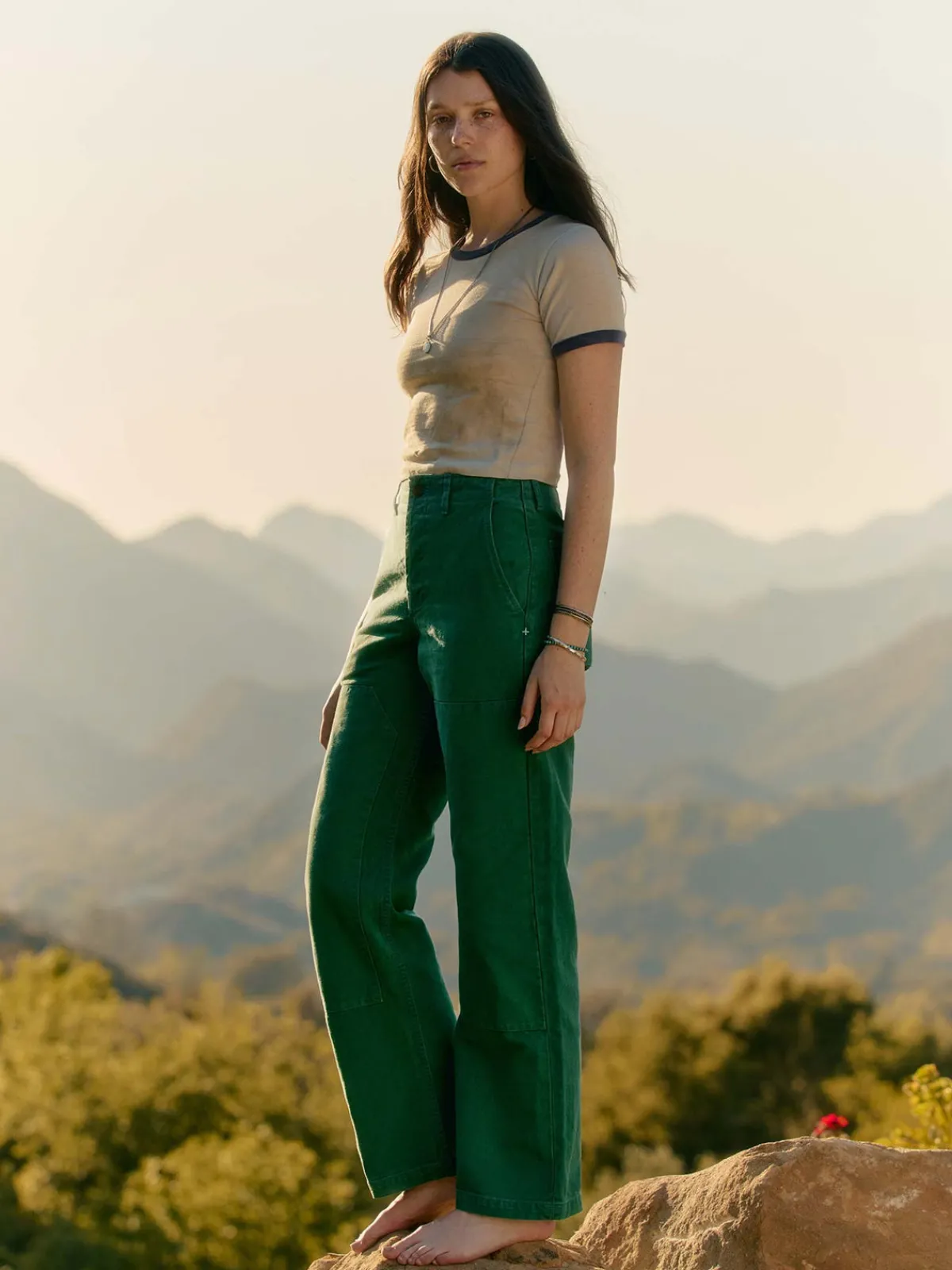 Women Imogene + Willie clarke canvas workpant in spruce