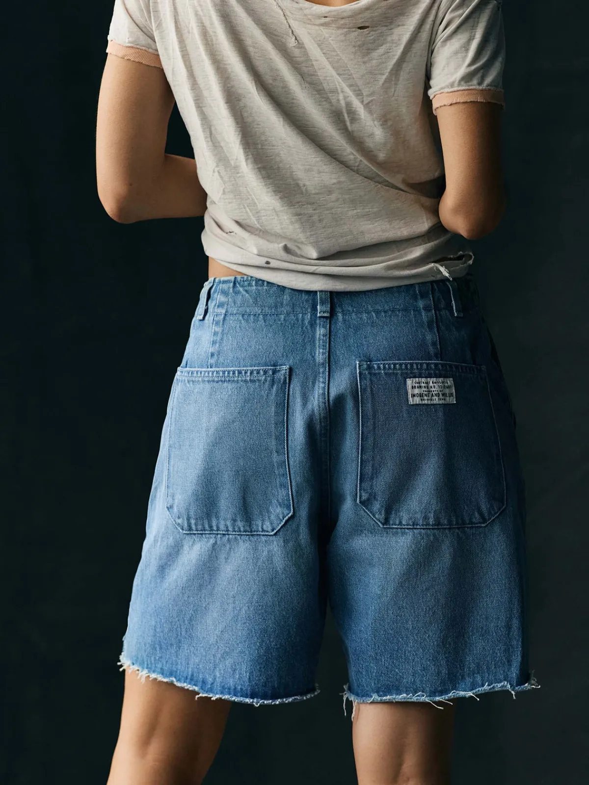 Women Imogene + Willie clarke washed denim cutoff short