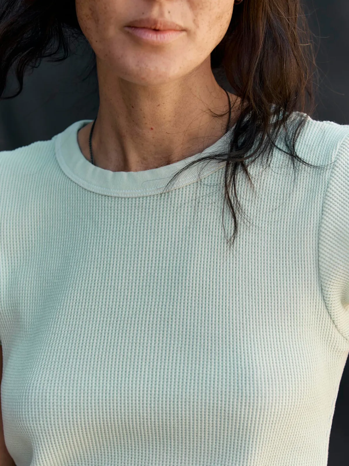 Women Imogene + Willie cut sleeve thermal in sky blue