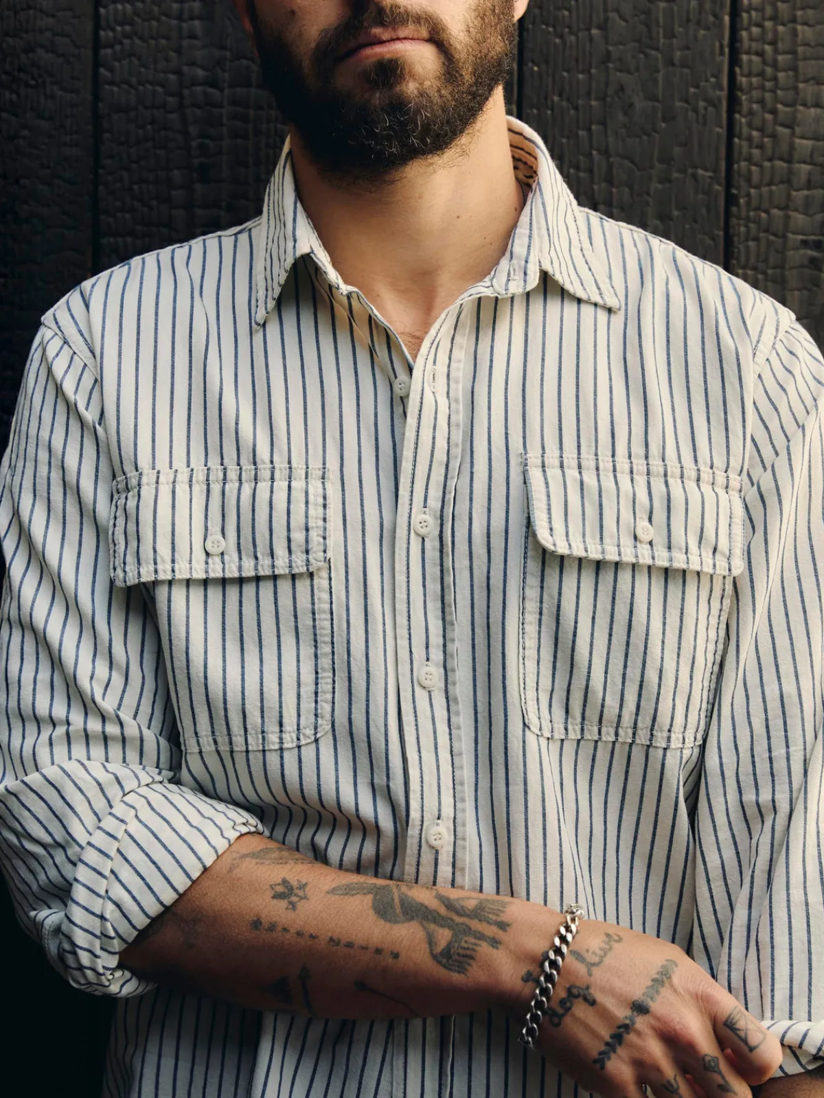 Imogene + Willie earl navy stripe