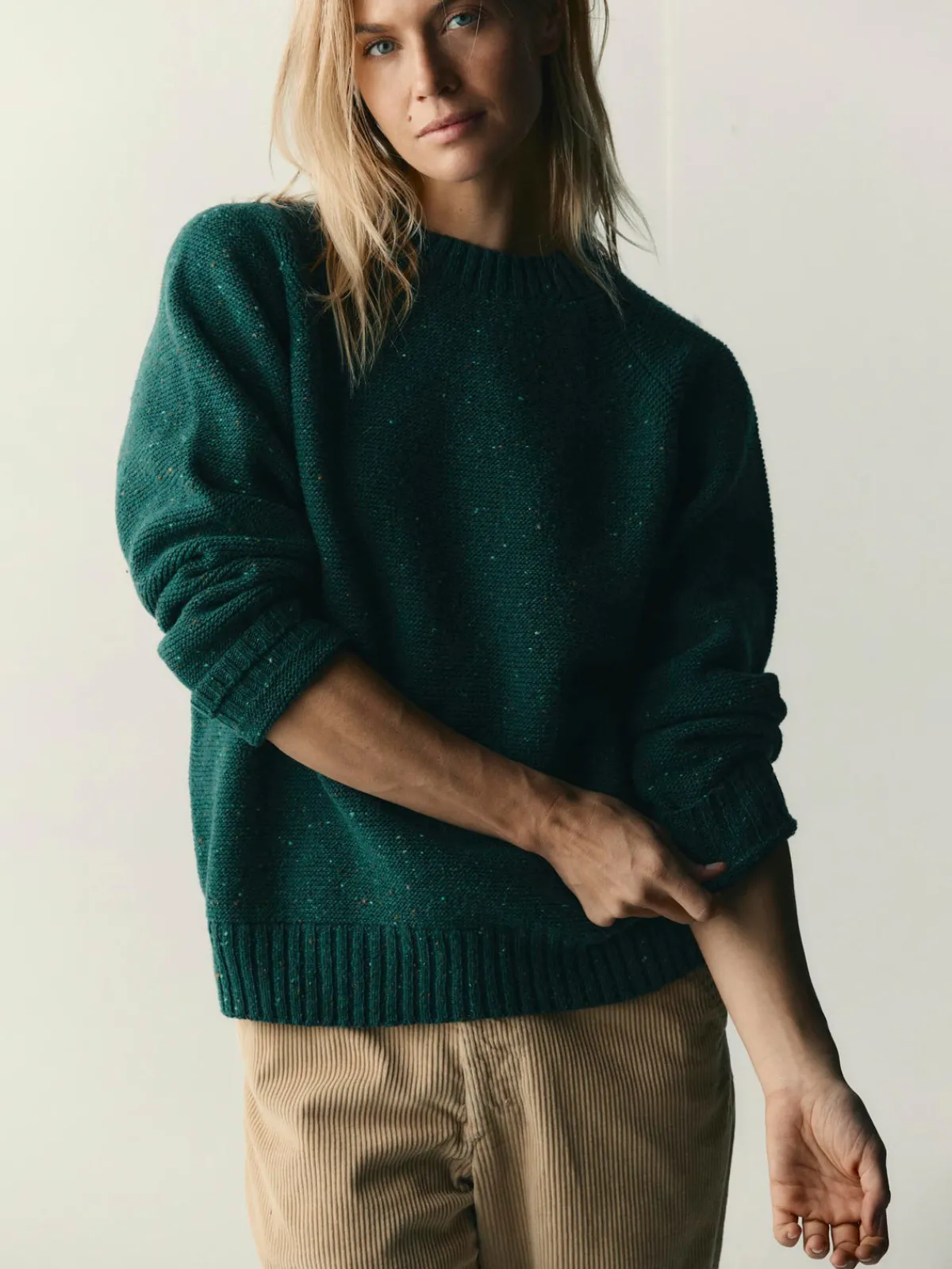 Women Imogene + Willie galway wool sweater in spruce nep
