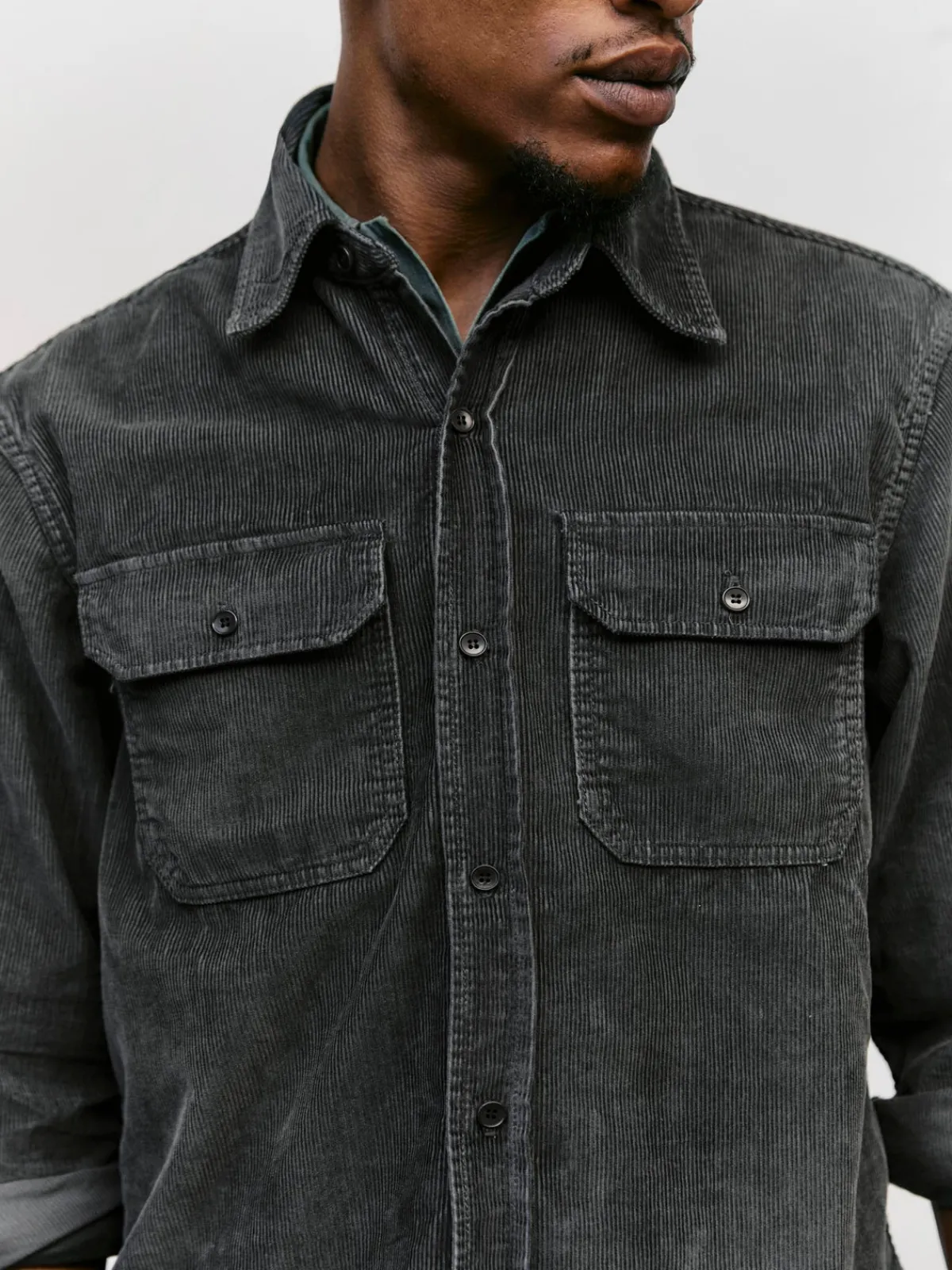 Imogene + Willie griffin workshirt in faded black cord
