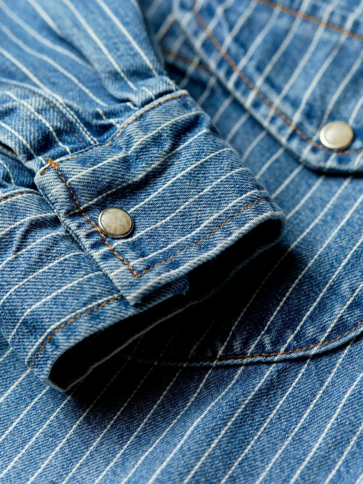 Imogene + Willie hayes indigo stripe pearl snap