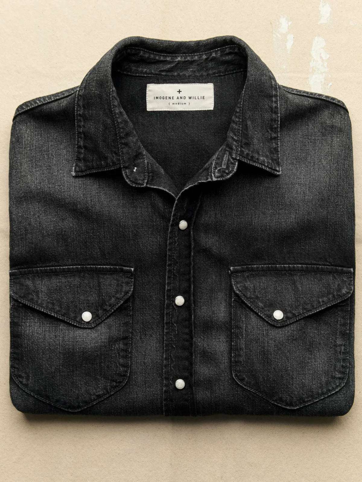 Imogene + Willie hayes washed black pearl snap