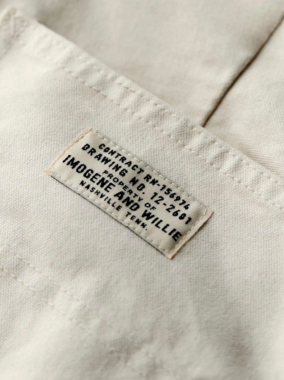 Imogene + Willie hencye canvas workpant in natural
