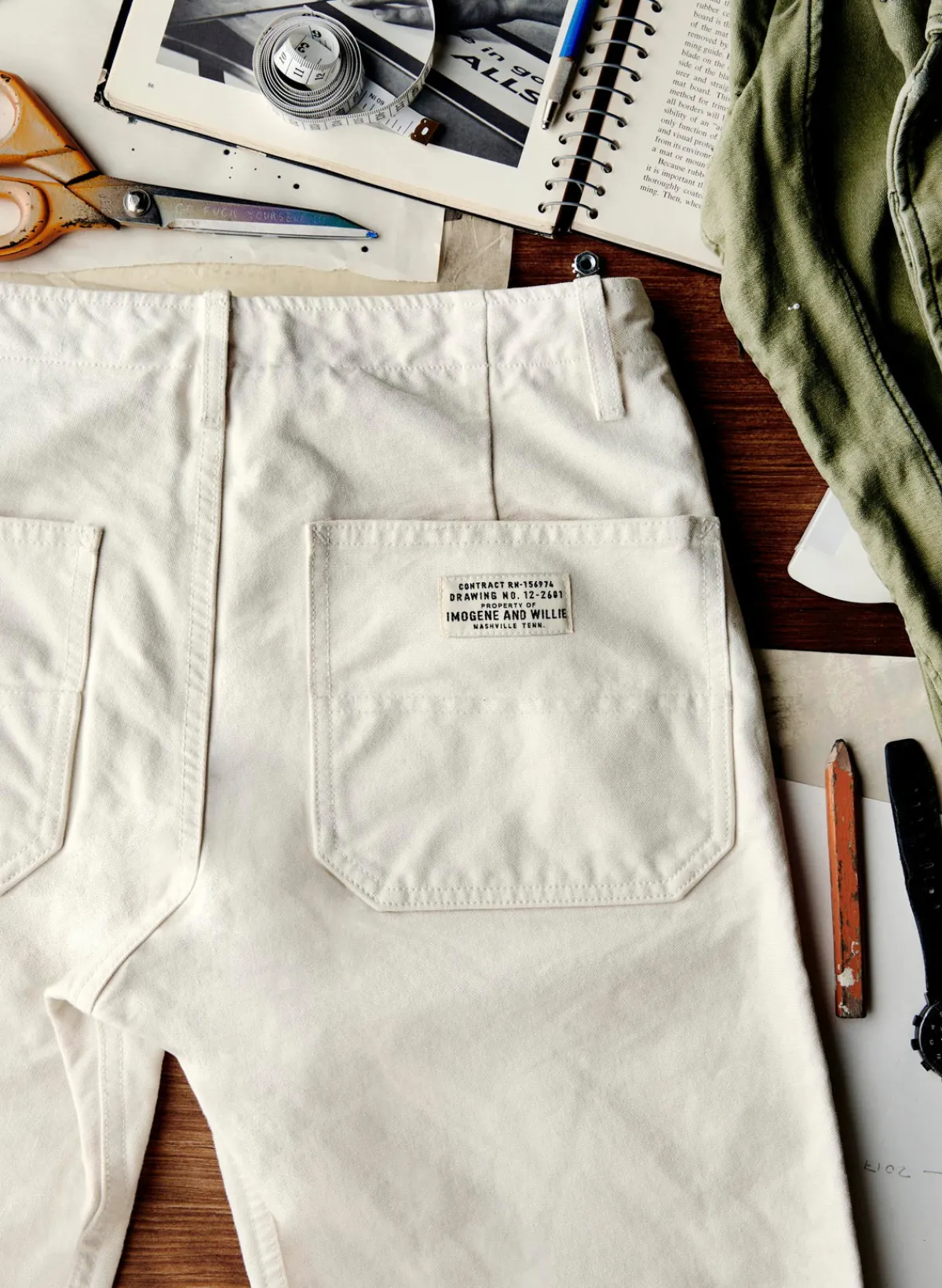 Imogene + Willie hencye canvas workpant in natural