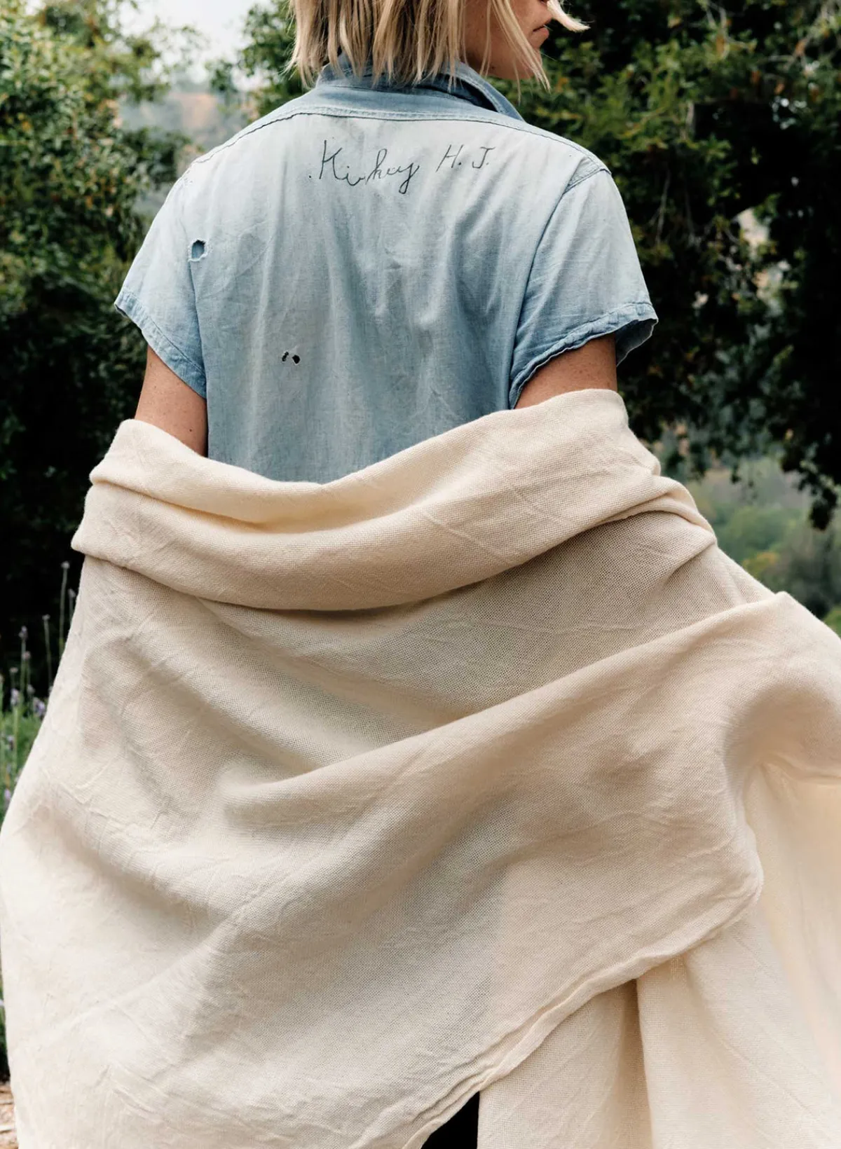 Women Imogene + Willie i+w x family heirloom weavers cotton throw in natural