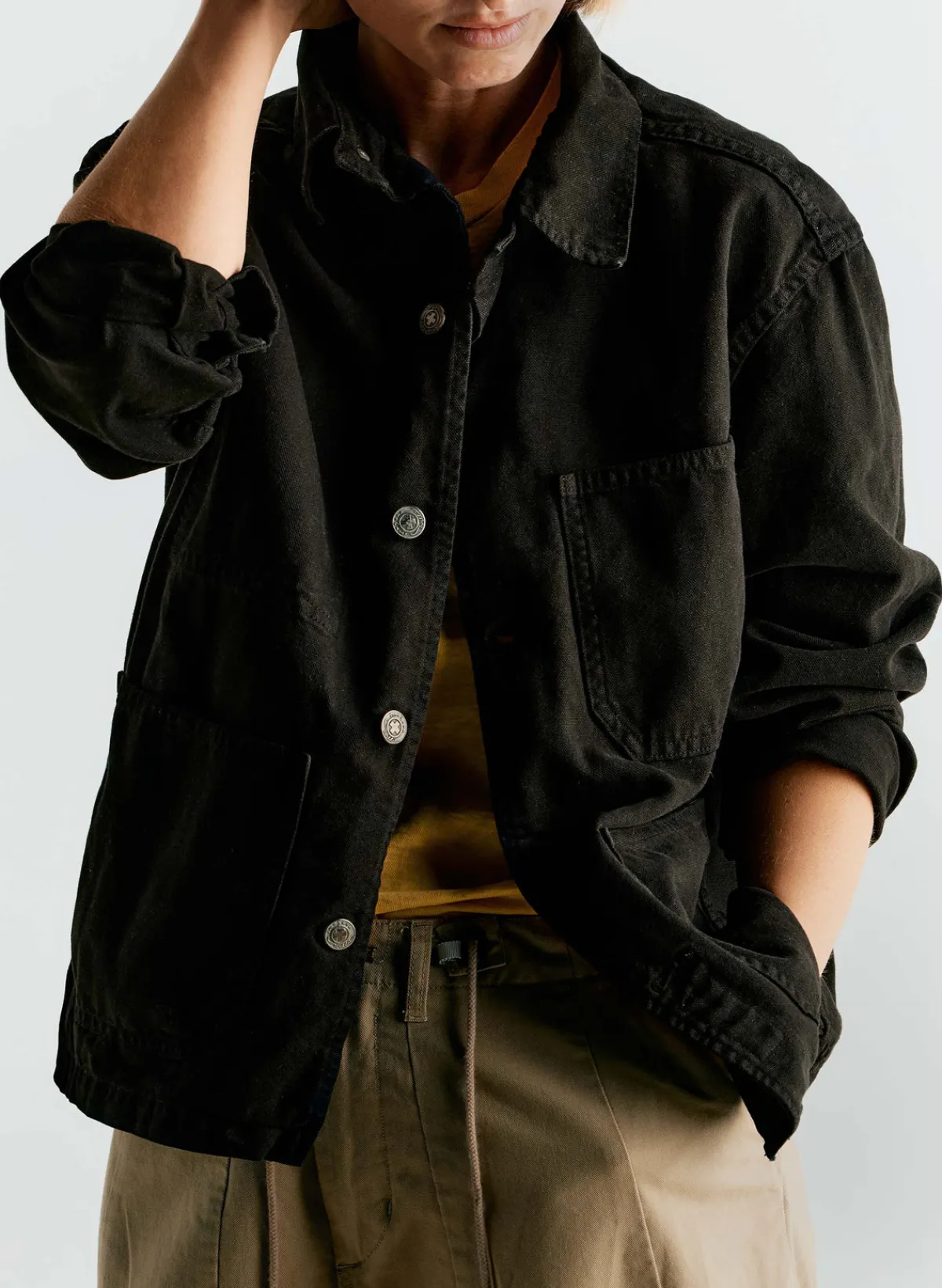 Women Imogene + Willie jack jacket in overdyed slate