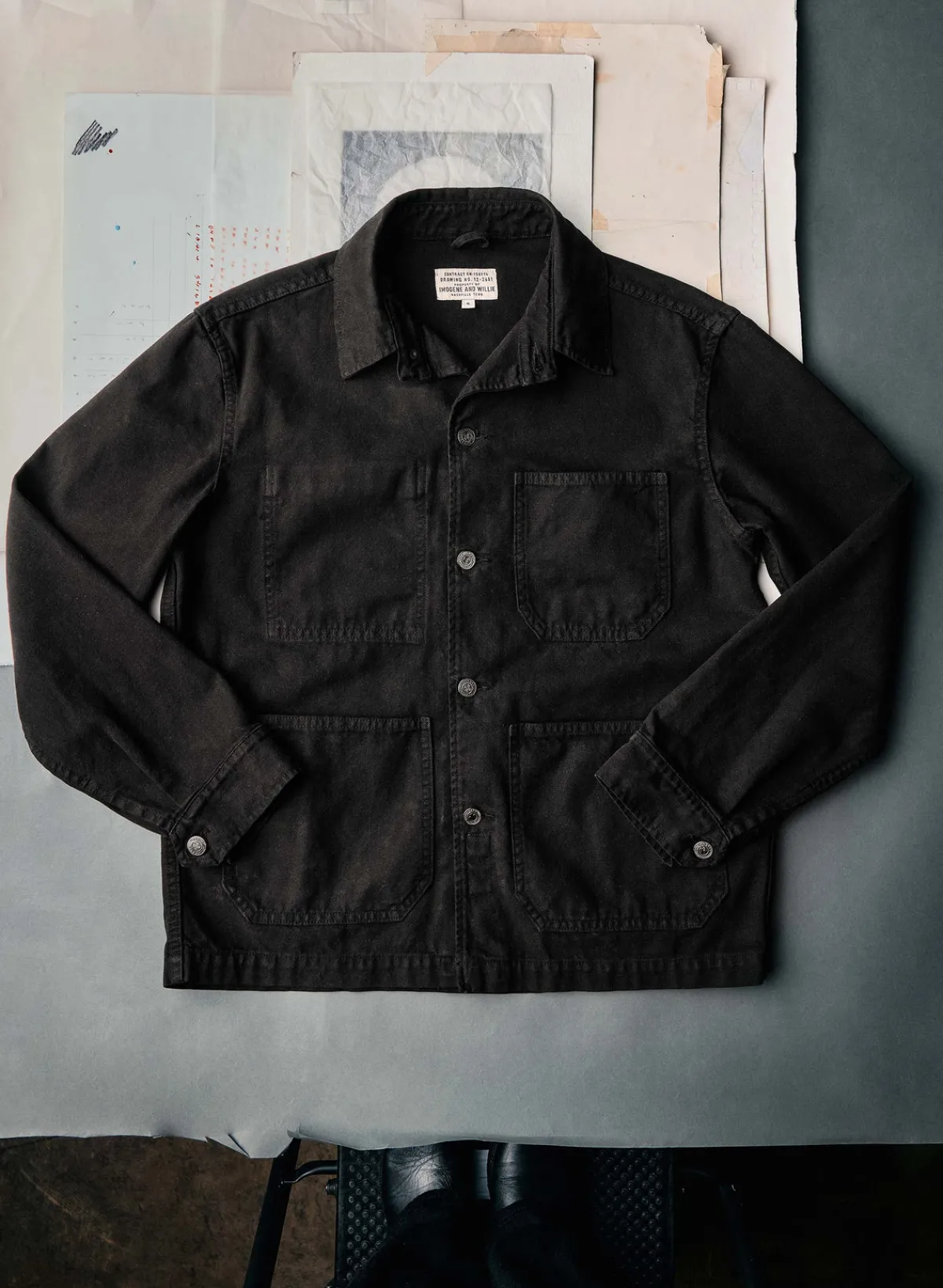 Women Imogene + Willie jack jacket in overdyed slate