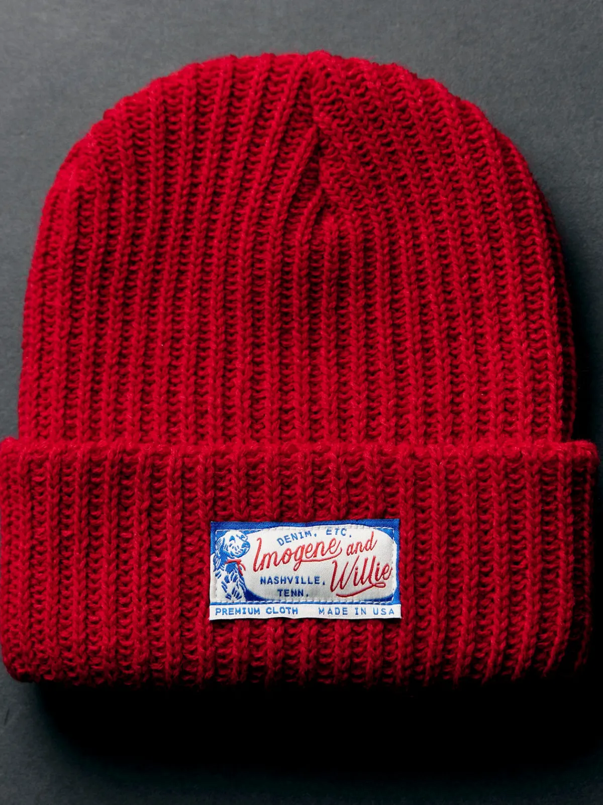 Women Imogene + Willie knit "bird dog" cap in red