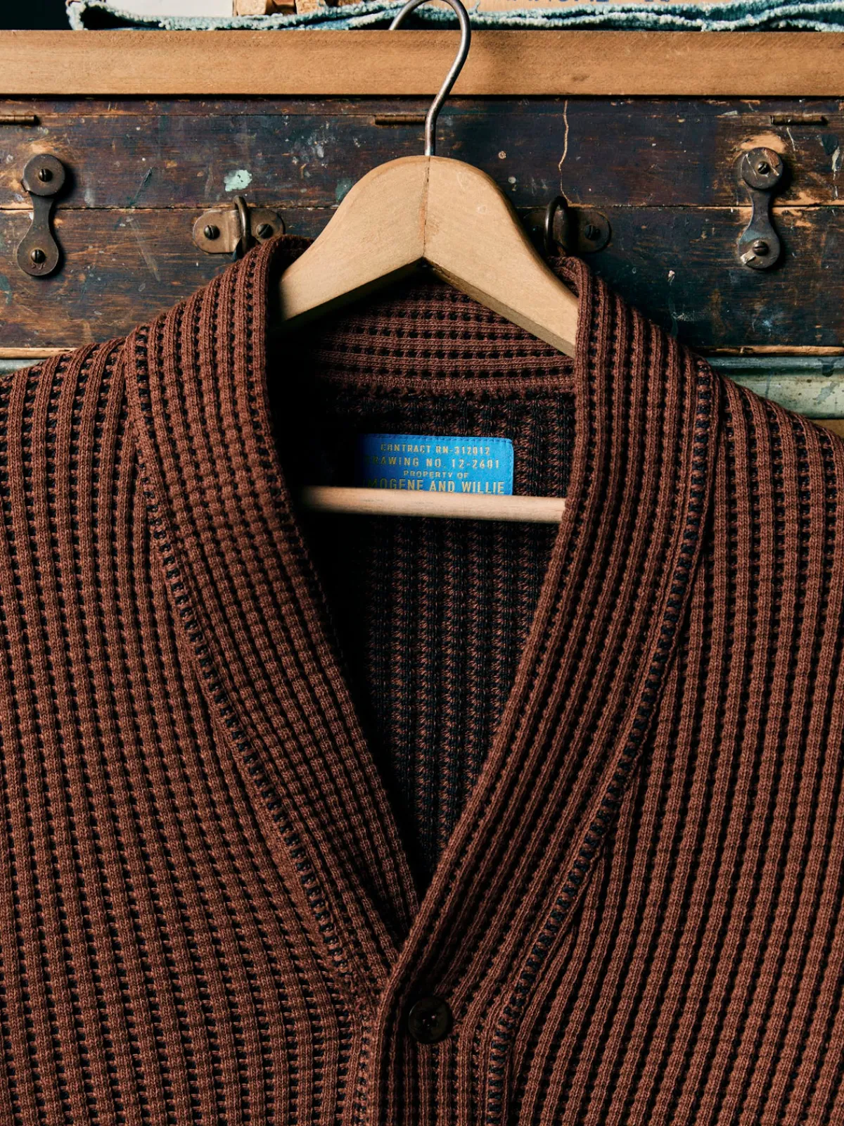Women Imogene + Willie knit waffle cardigan in brown