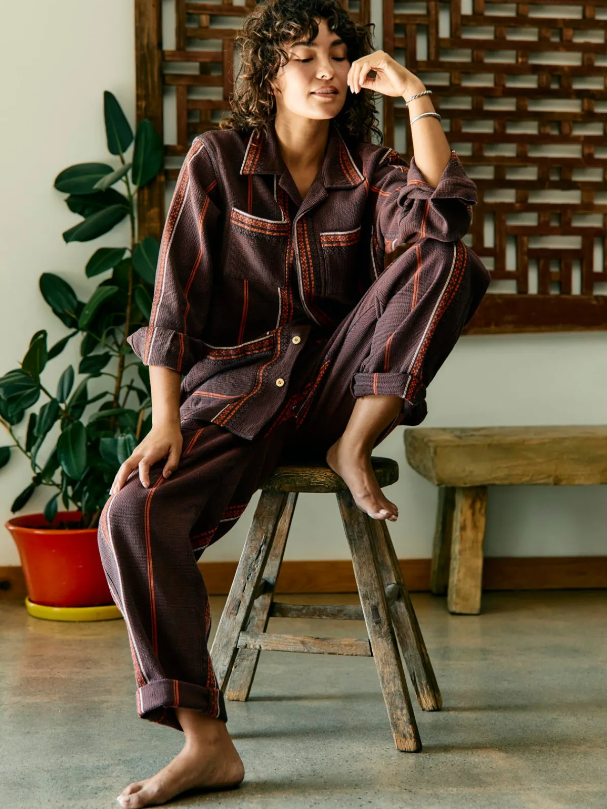 Women Imogene + Willie lagos woven border jacket