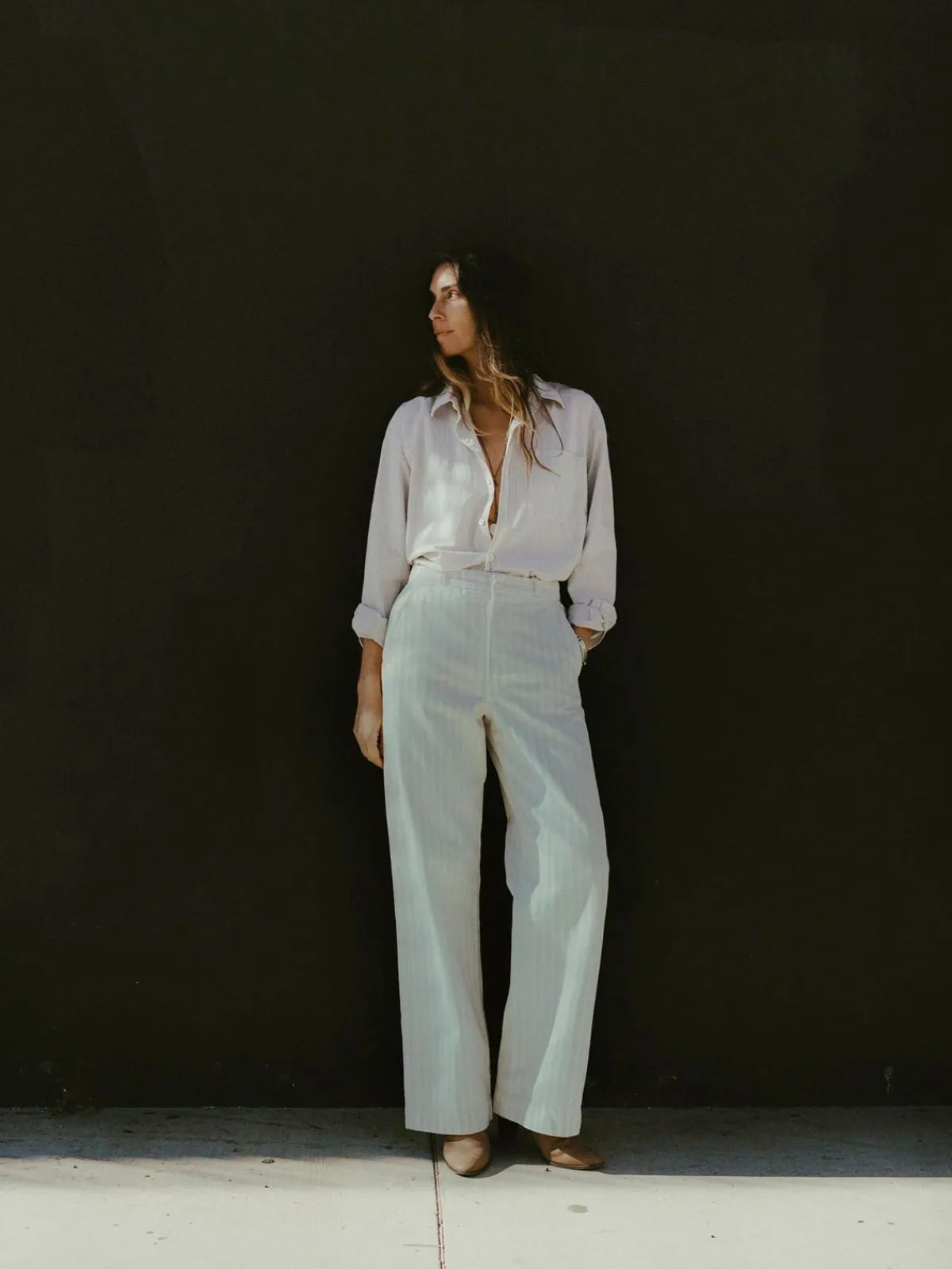 Women Imogene + Willie logan bleached indigo stripe