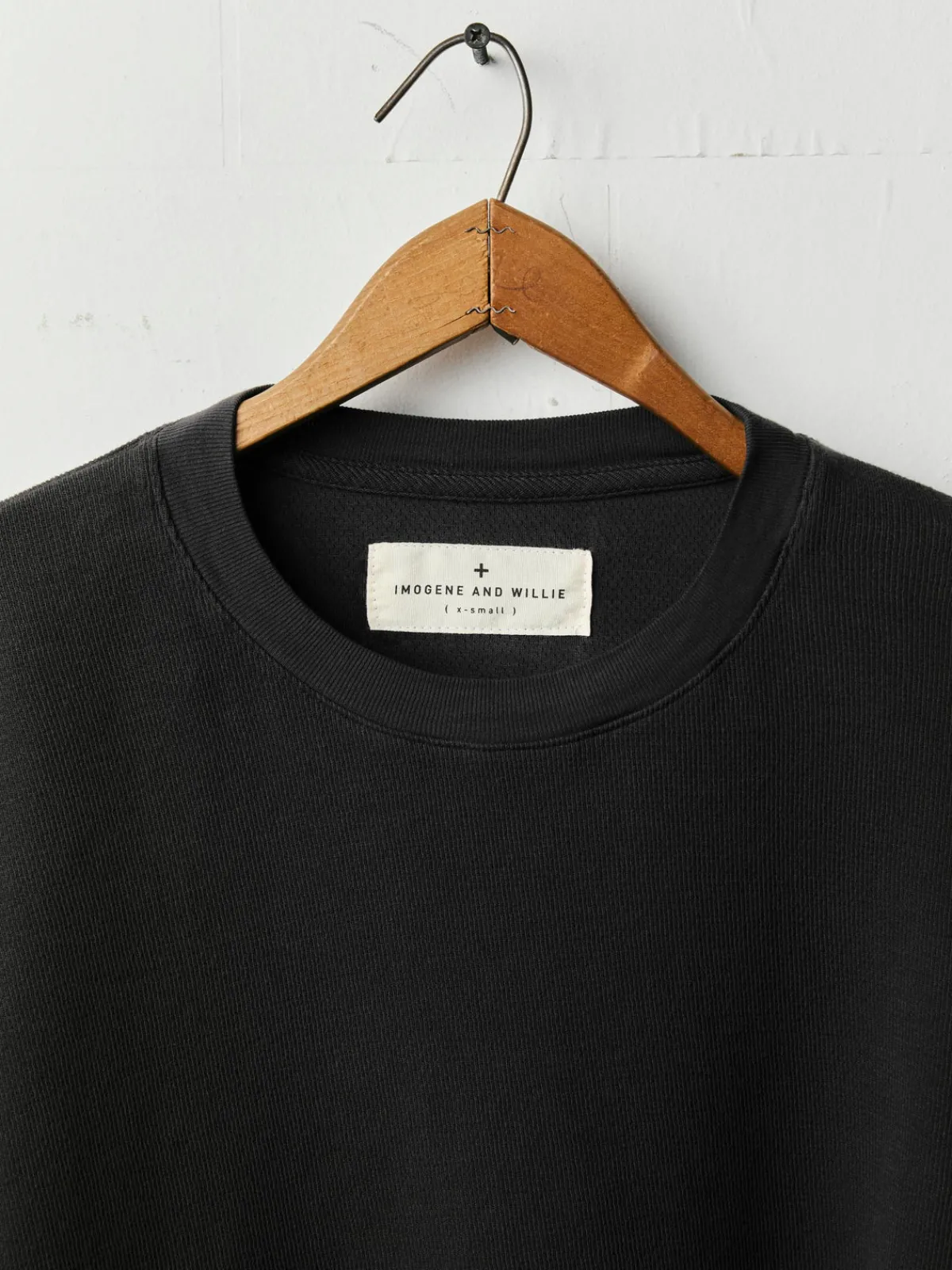 Women Imogene + Willie long sleeve midweight crew in faded black
