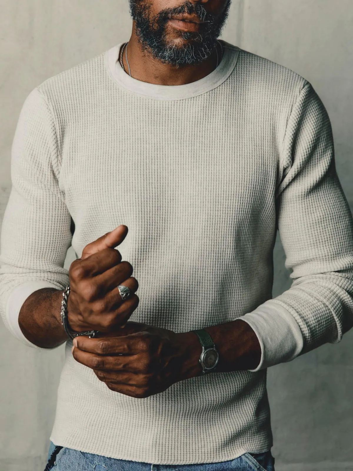 Imogene + Willie long sleeve thermal crew in ash