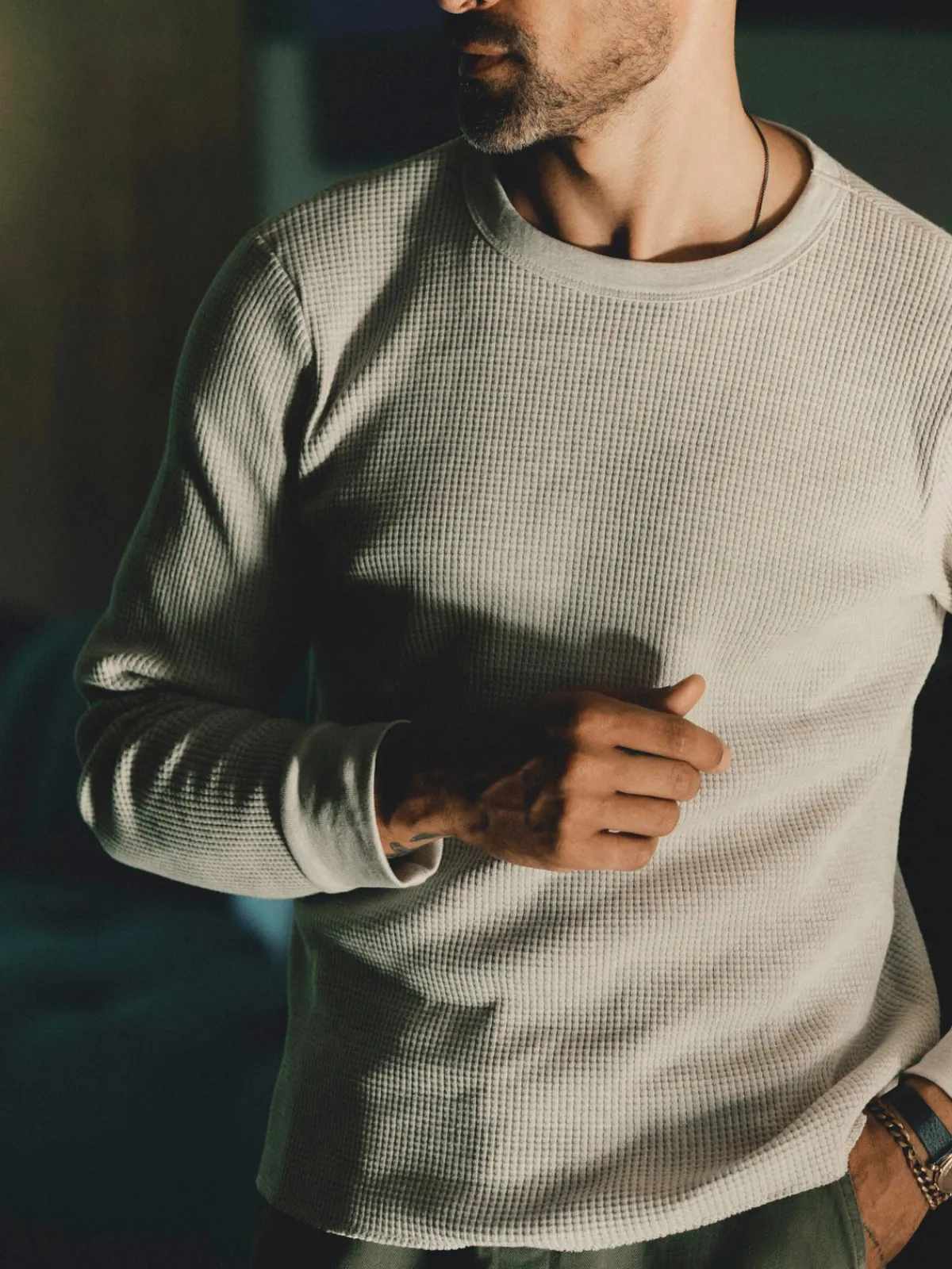 Imogene + Willie long sleeve thermal crew in ash