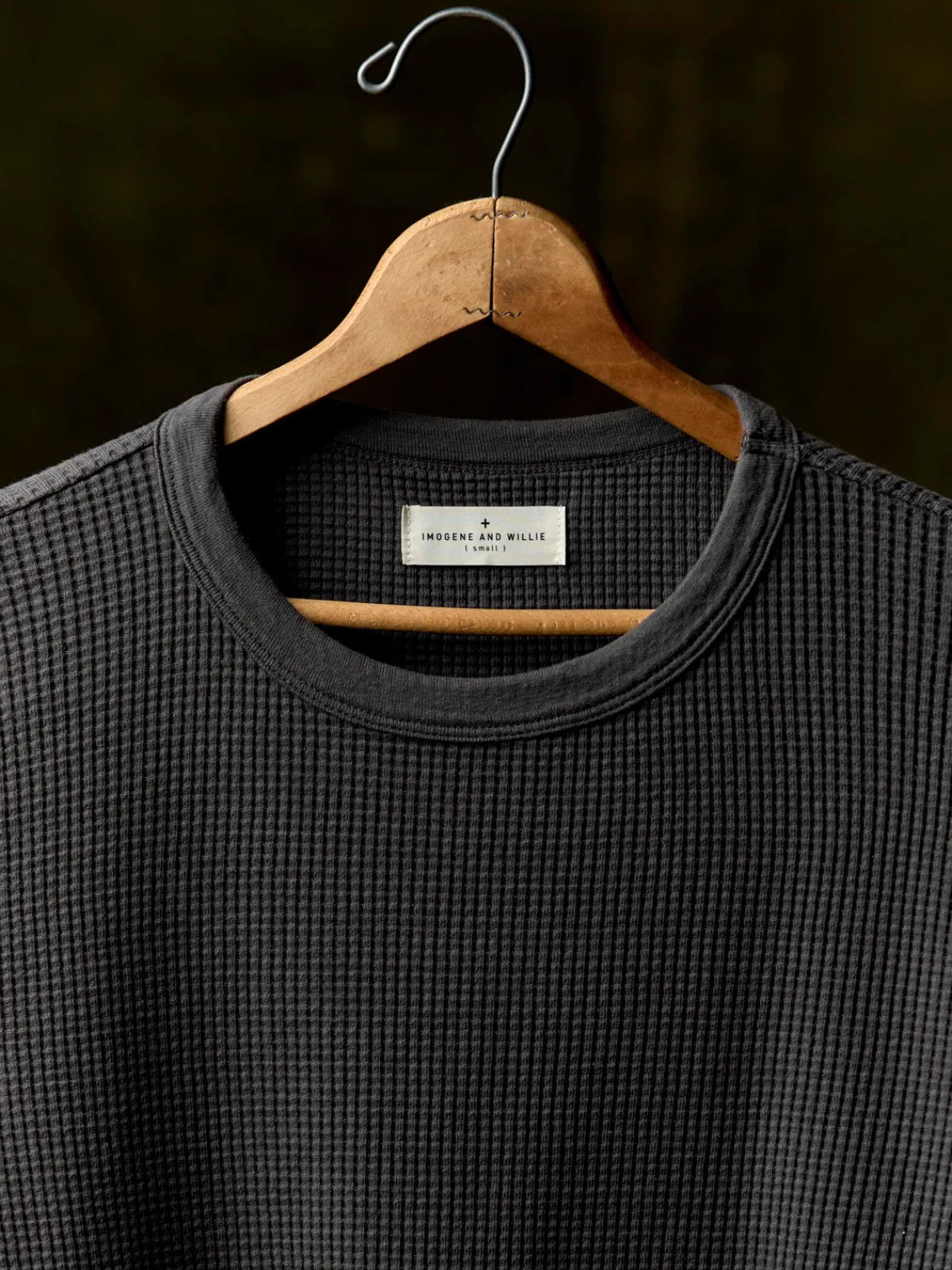 Imogene + Willie long sleeve thermal crew in faded black