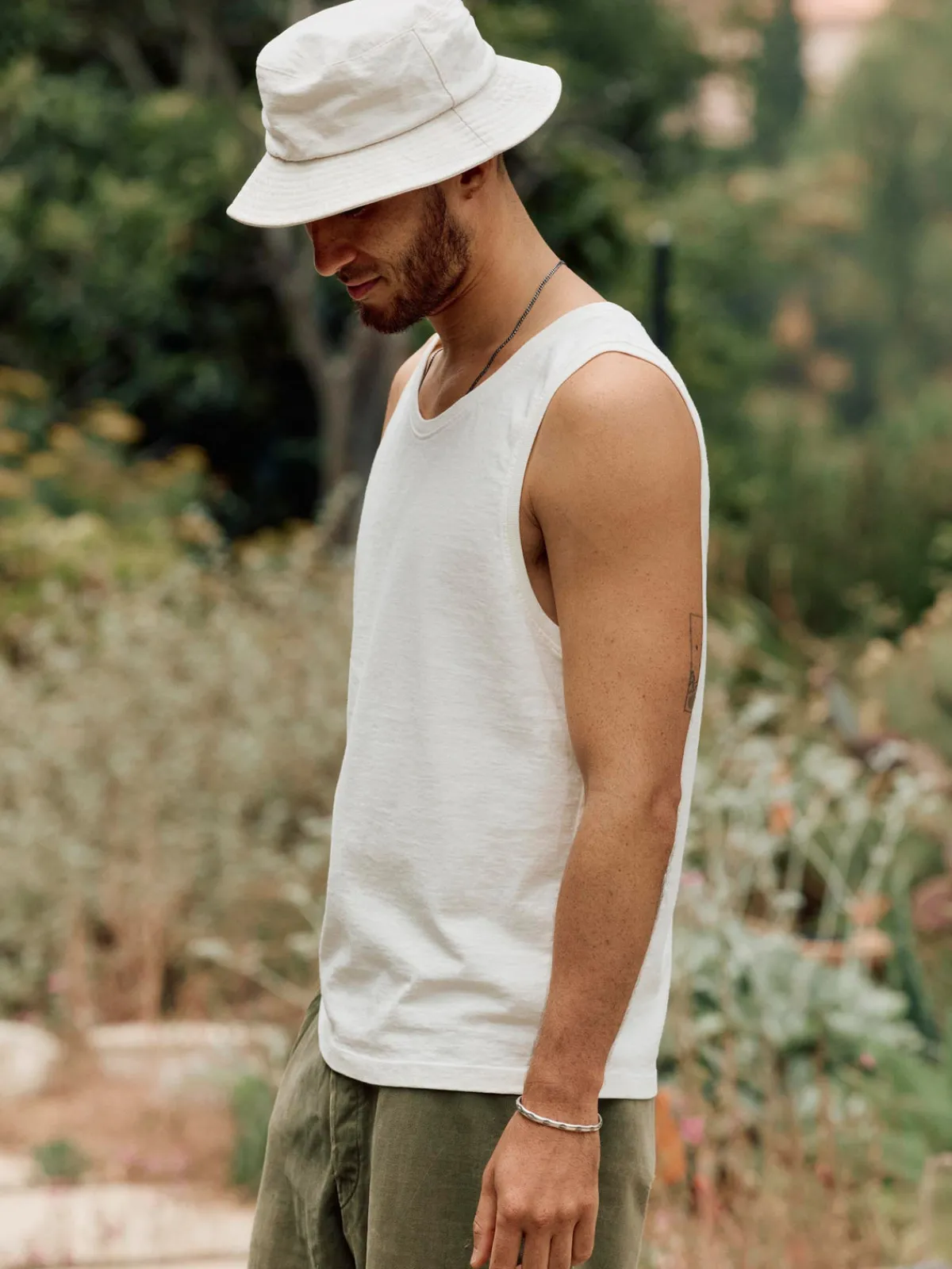Imogene + Willie midweight box tank in vintage white