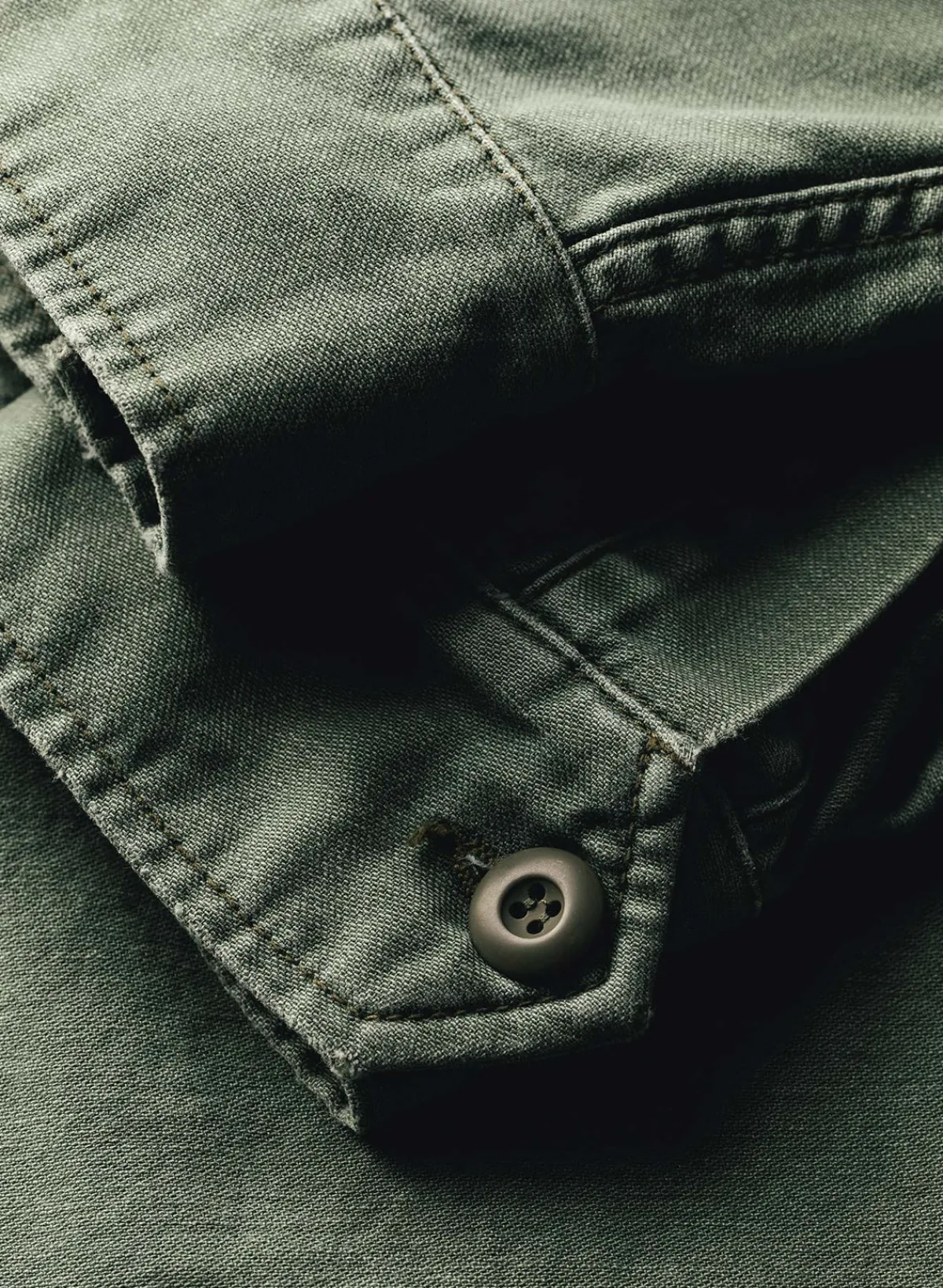 Imogene + Willie military shirt jacket in fatigue green