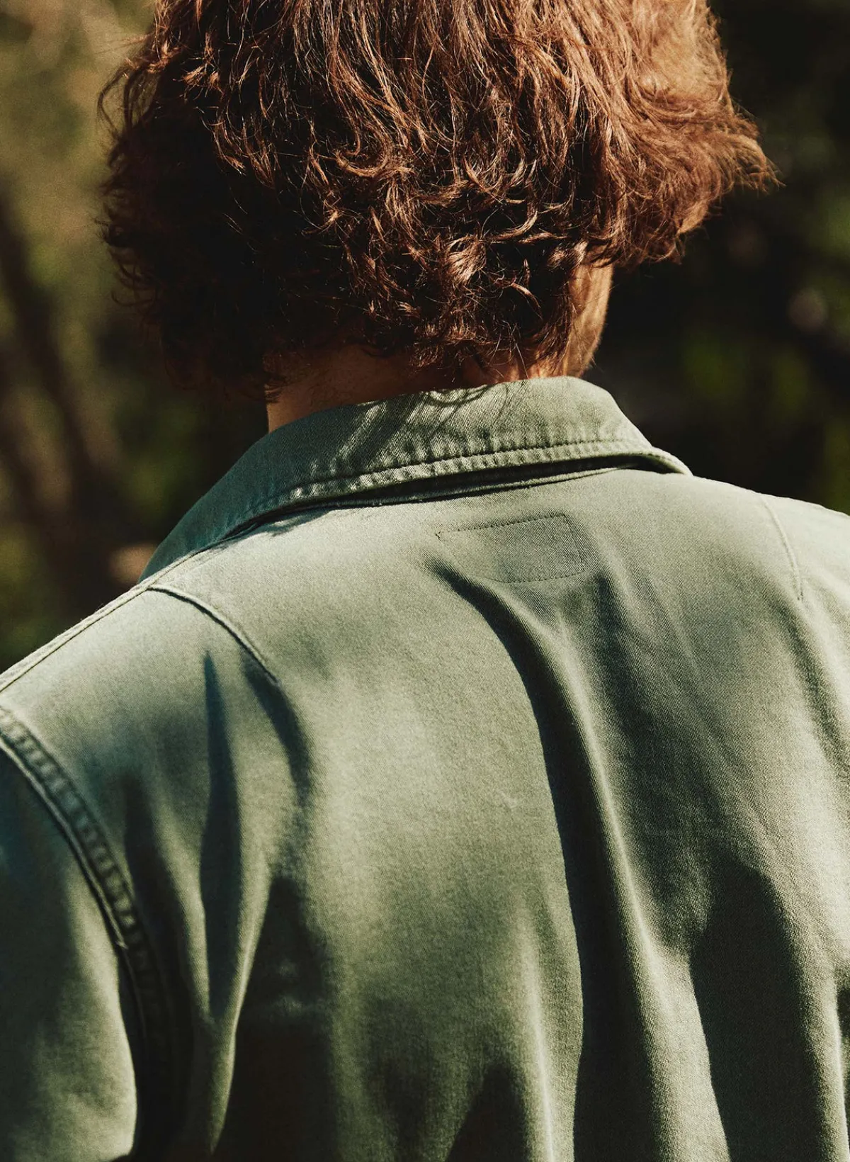 Imogene + Willie military shirt jacket in fatigue green