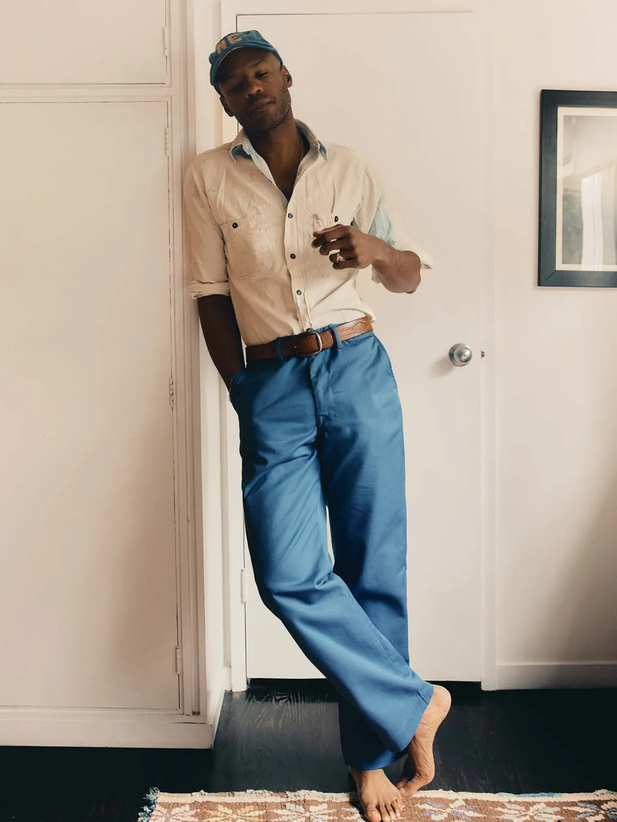 Imogene + Willie oceanside relaxed pant in postman blue