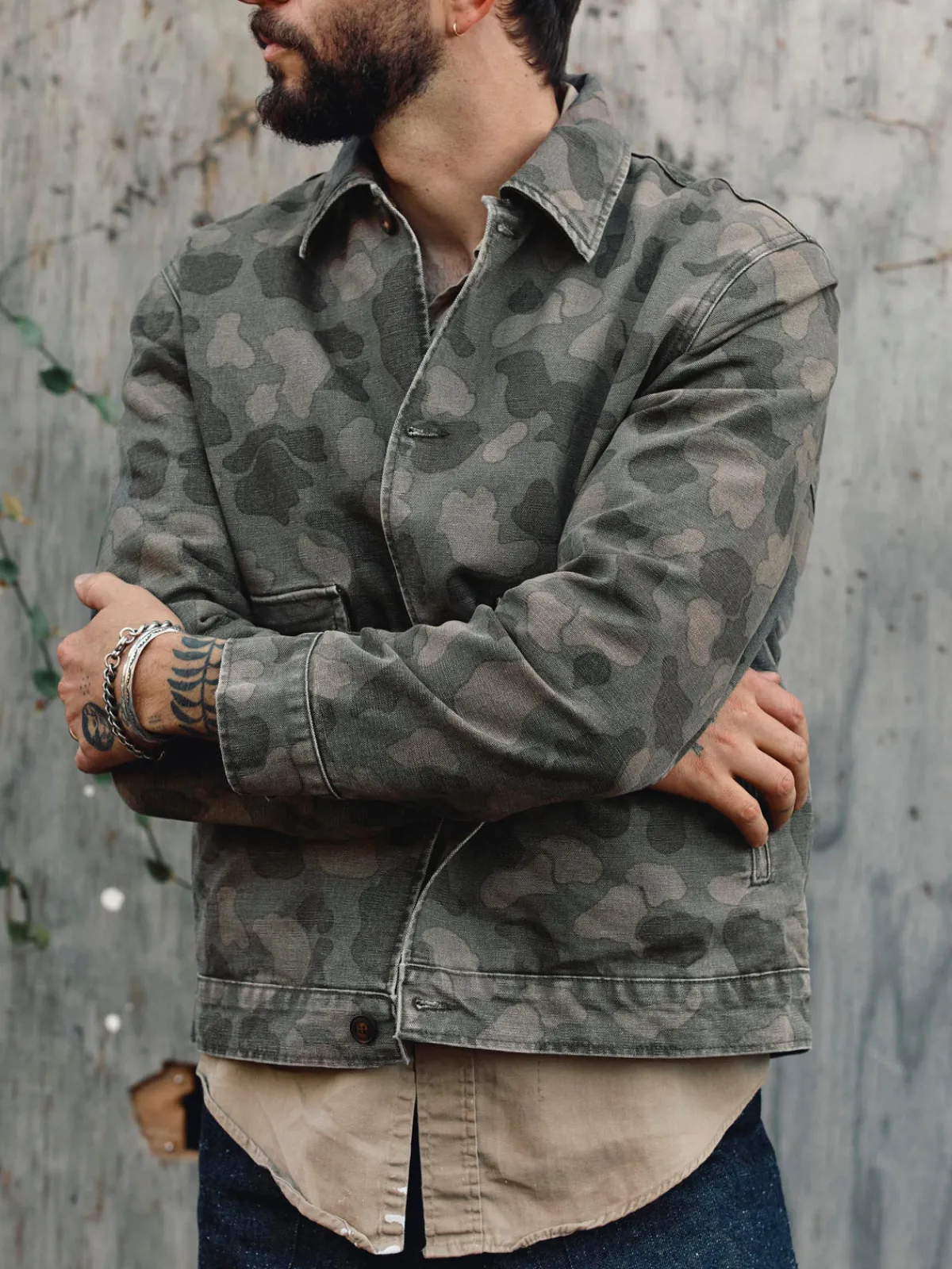 Imogene + Willie quilt lined canvas chore coat in camo