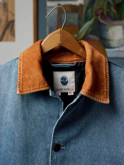 Imogene + Willie quilt lined washed denim chore coat