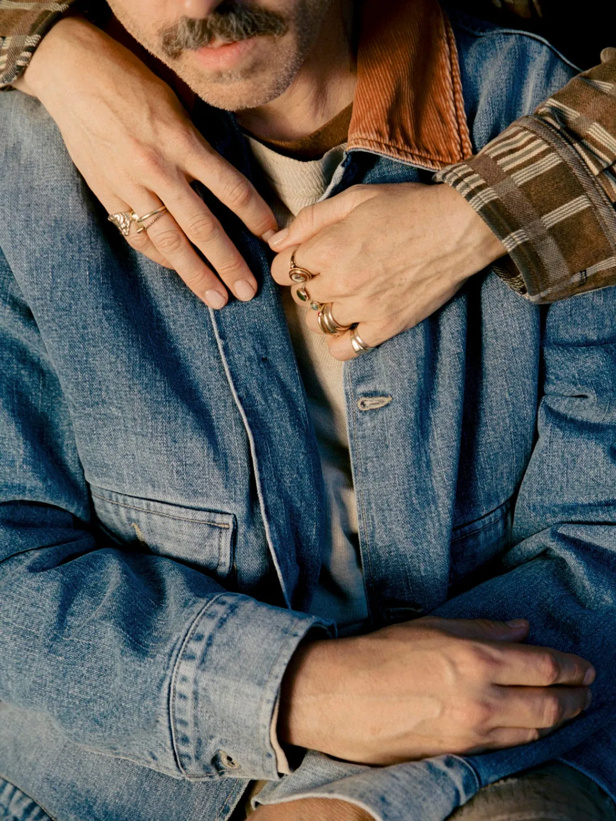 Imogene + Willie quilt lined washed denim chore coat