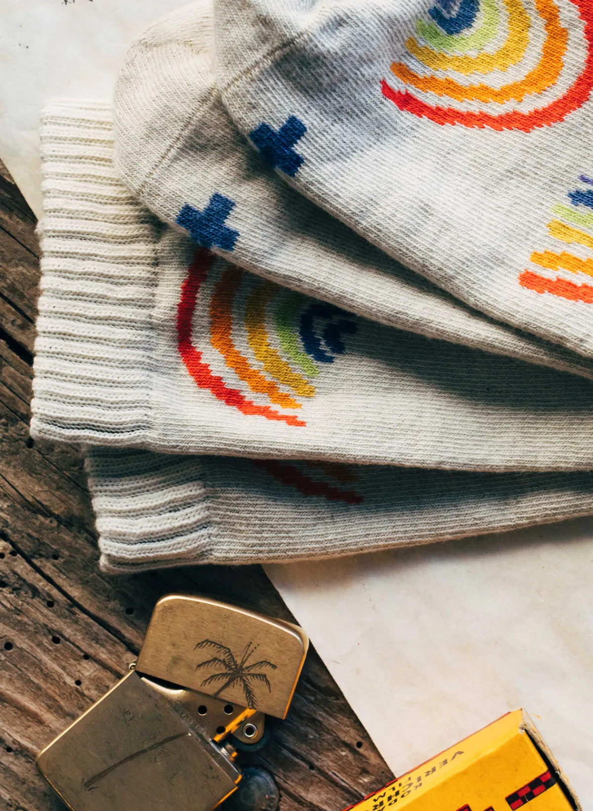 Women Imogene + Willie rainbow sock in natural