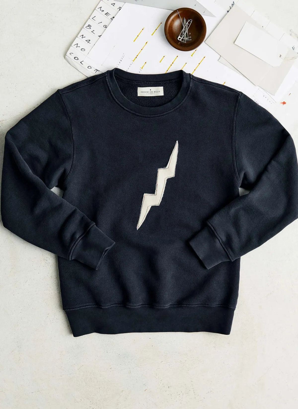 Women Imogene + Willie the "bolt" sweatshirt in black