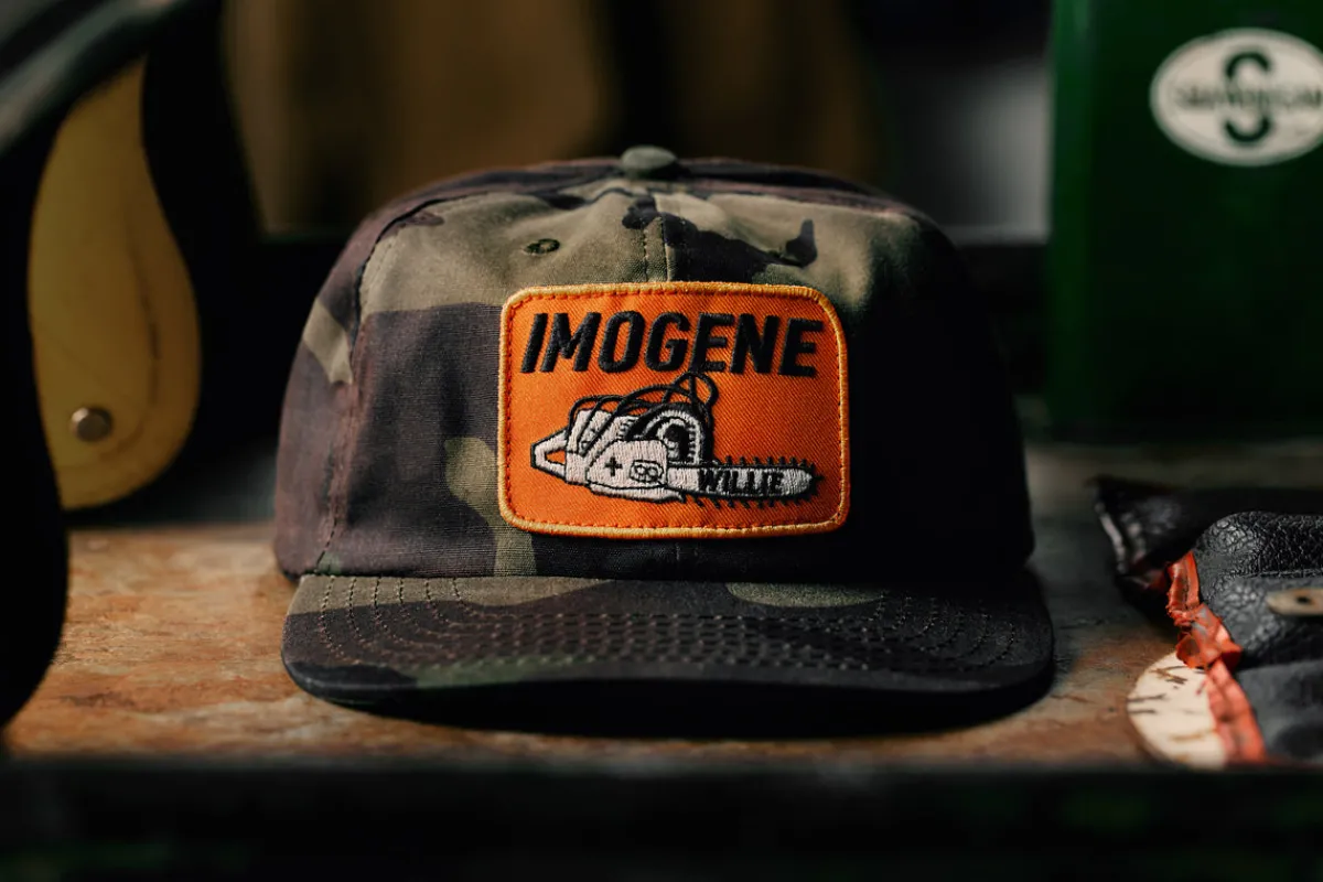 Women Imogene + Willie the camo "chainsaw" cap