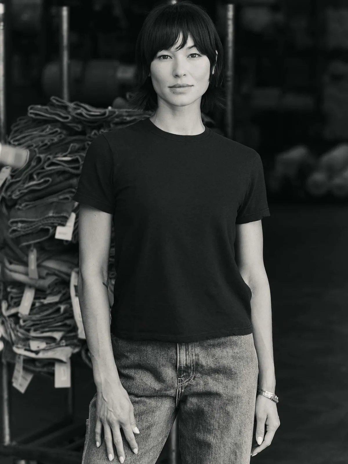 Women Imogene + Willie the cotton project tee in faded black