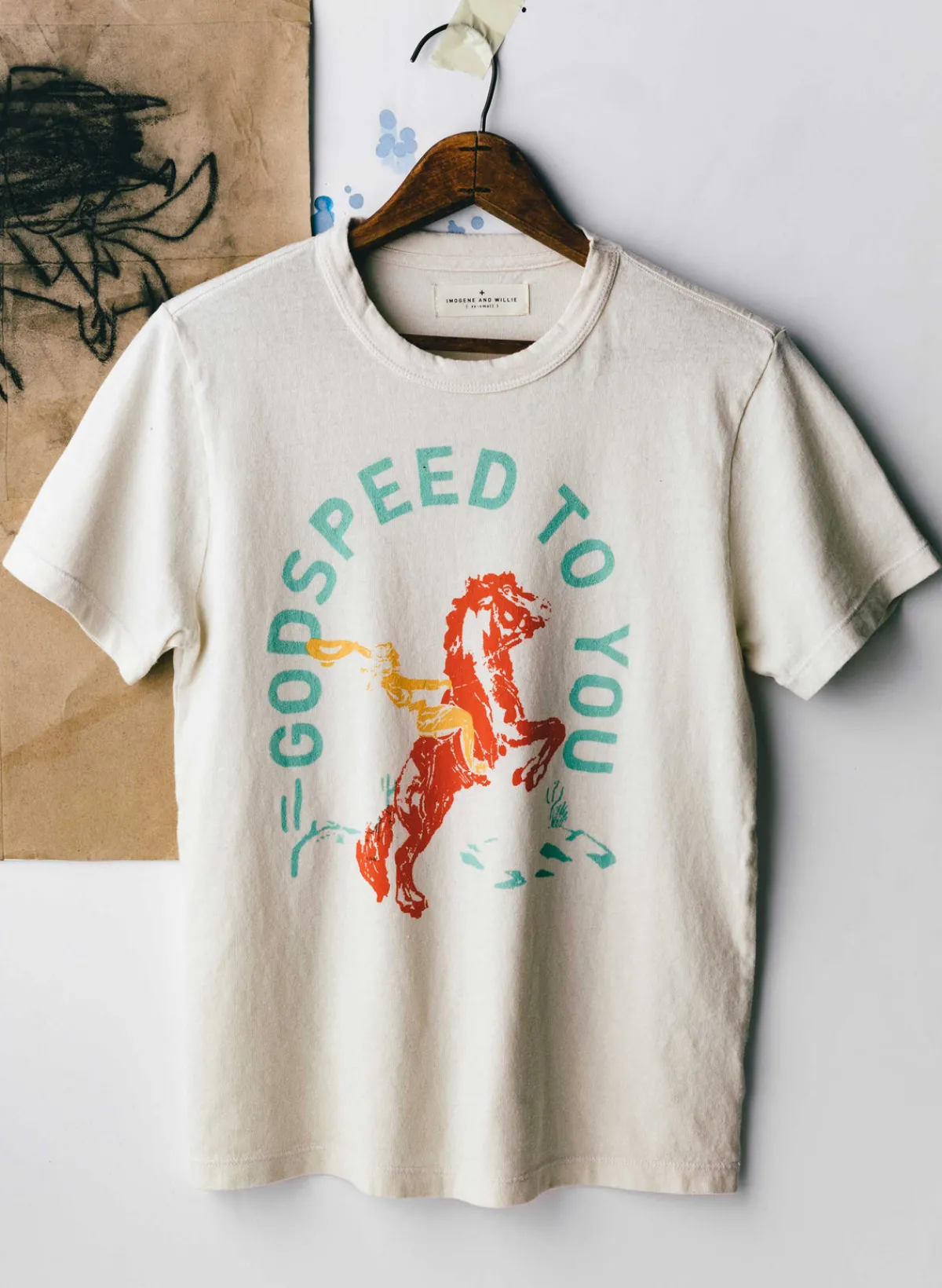 Women Imogene + Willie the "godspeed" tee in vintage white