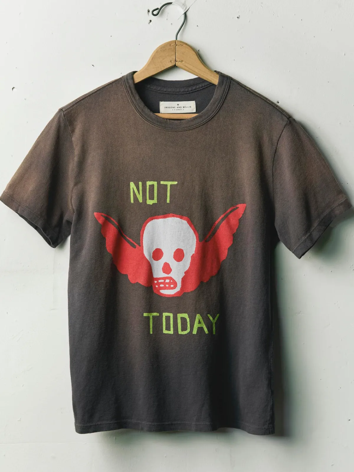 Women Imogene + Willie the "not today" tee in faded black