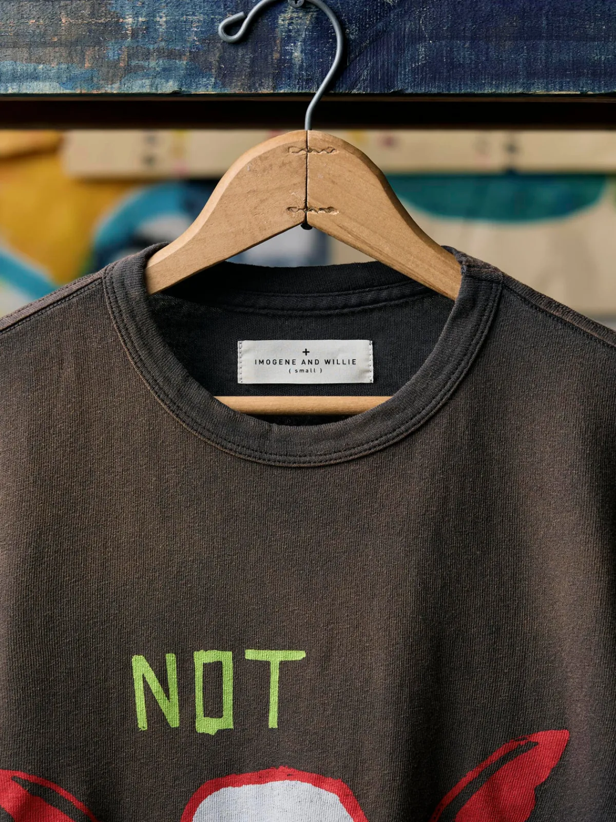 Women Imogene + Willie the "not today" tee in faded black