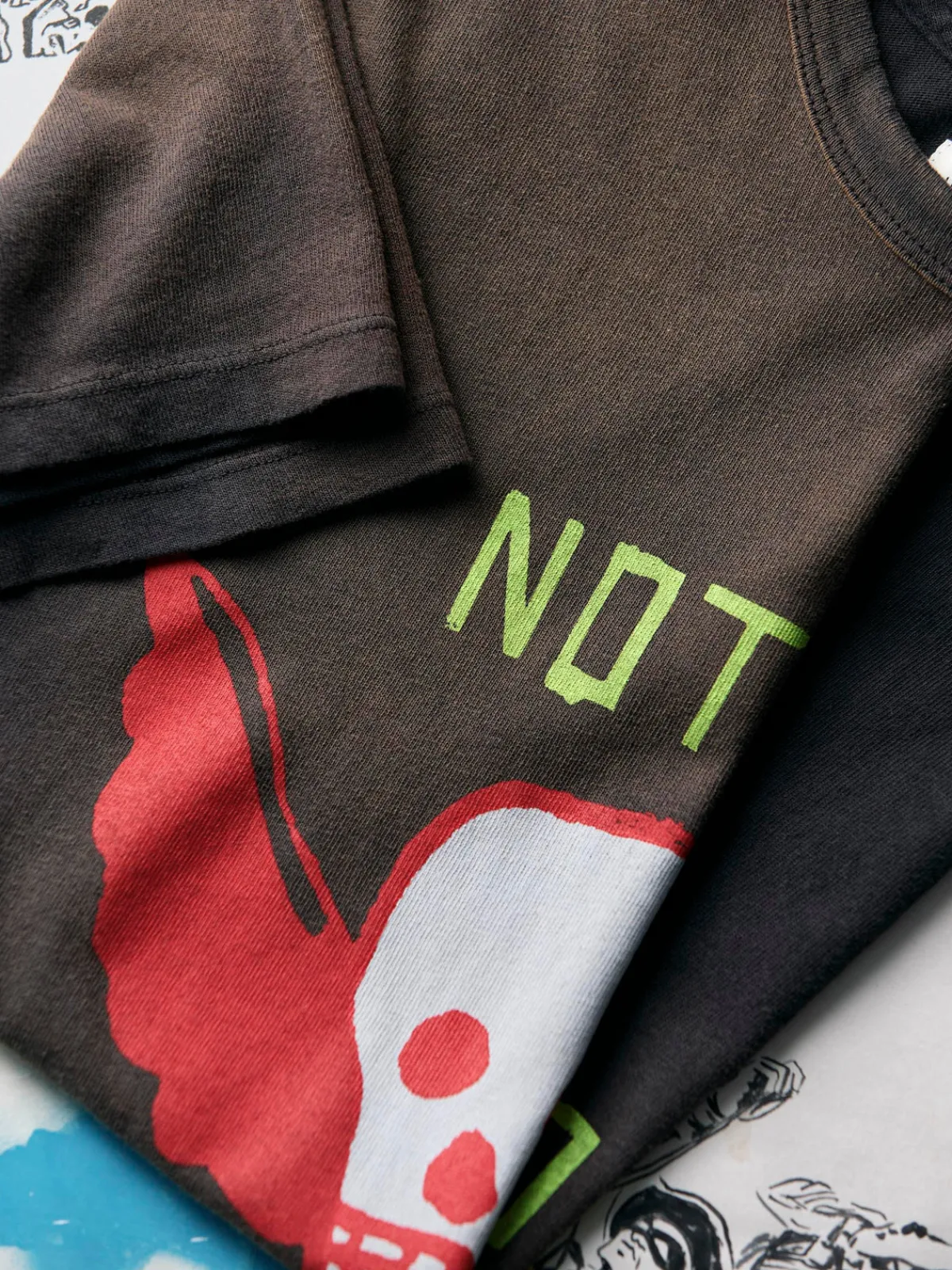 Women Imogene + Willie the "not today" tee in faded black