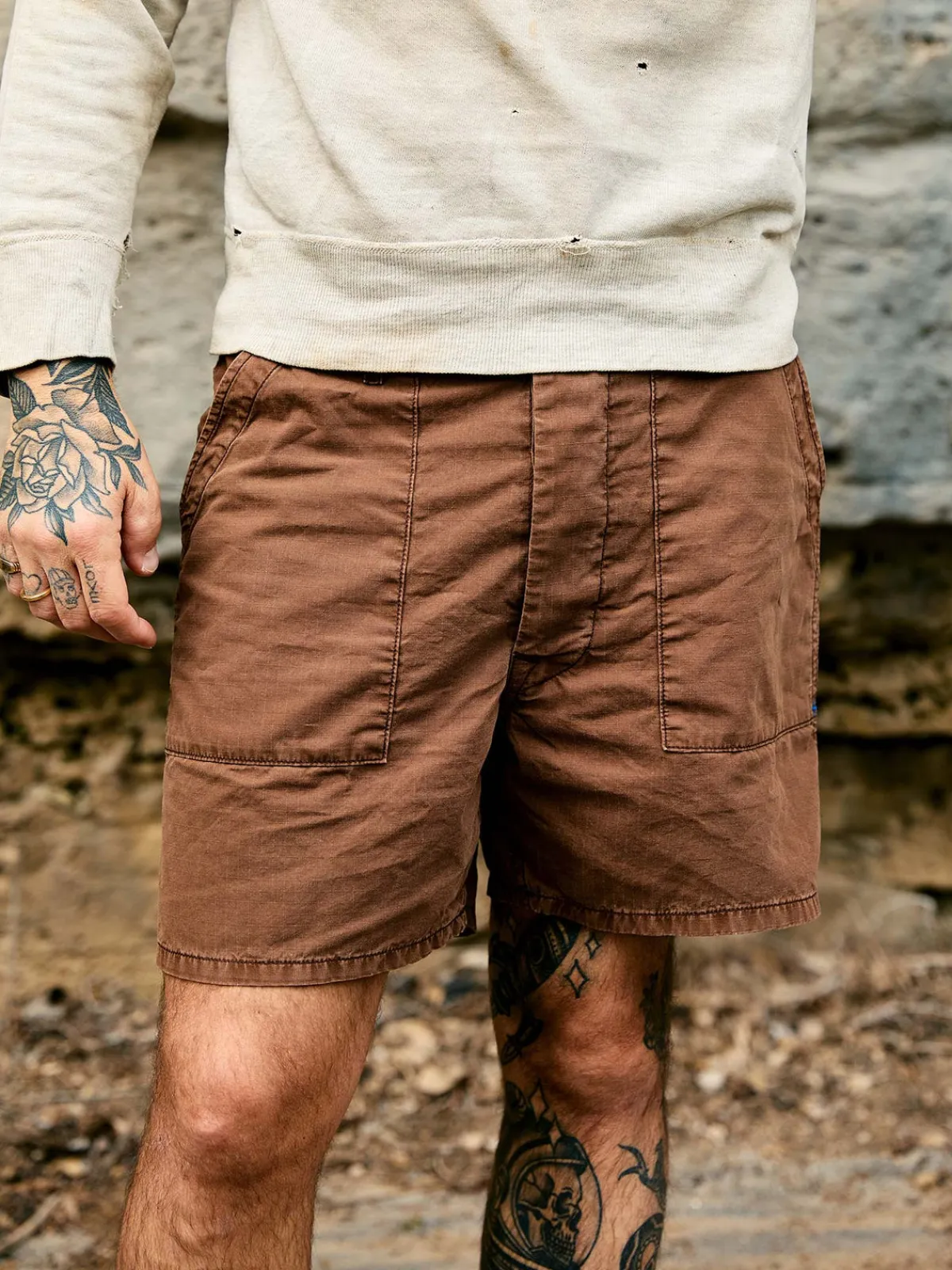 Imogene + Willie the ripstop fatigue short in brown