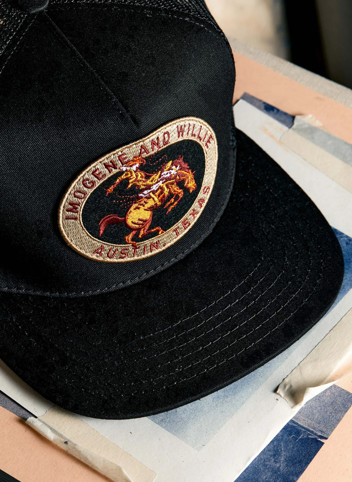 Women Imogene + Willie the "rodeo" trucker