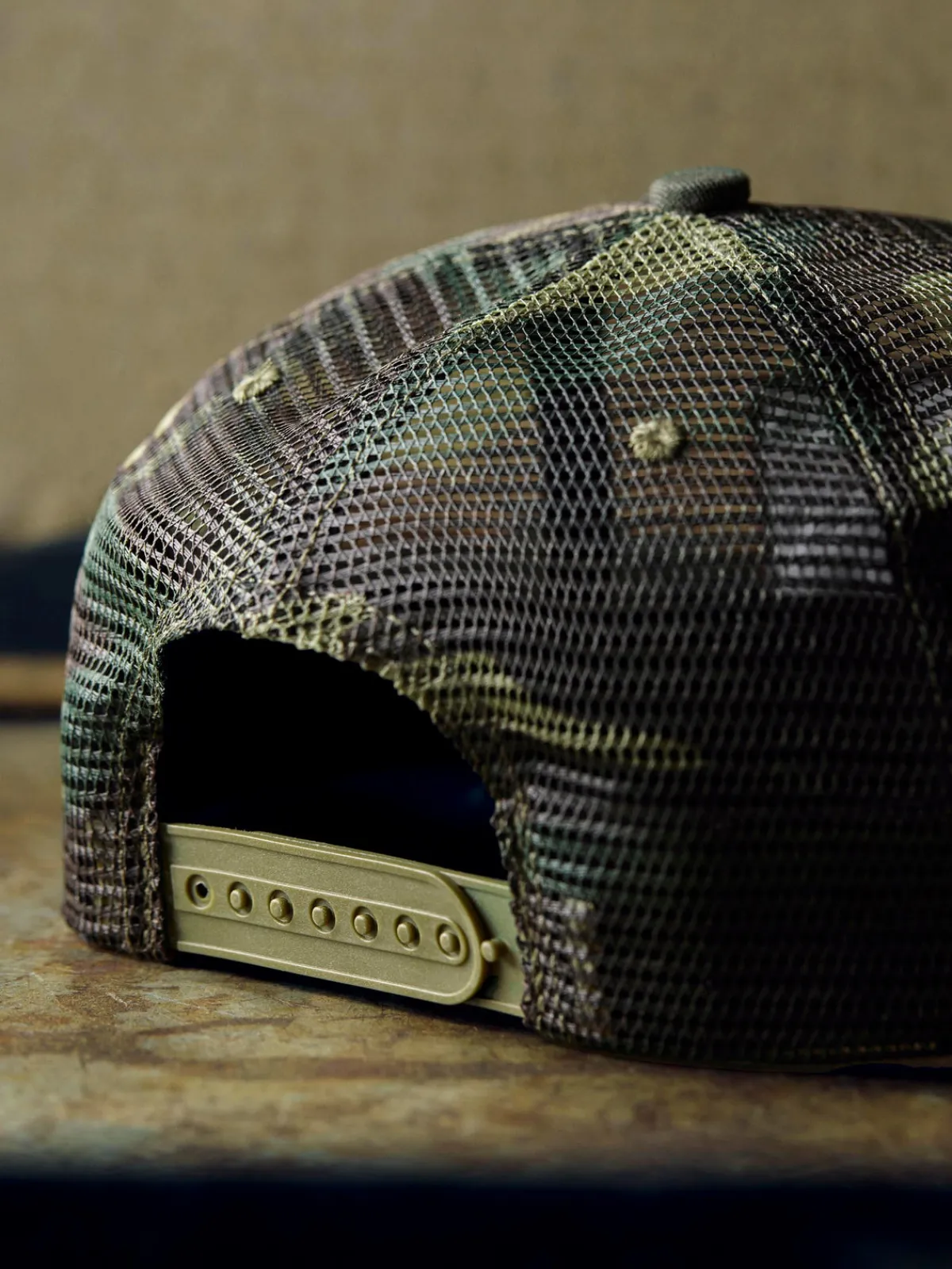 Women Imogene + Willie the "service station" mesh trucker in camo