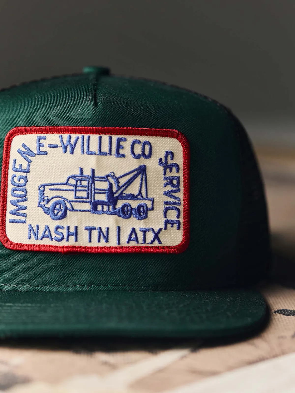 Women Imogene + Willie the "tow service" trucker