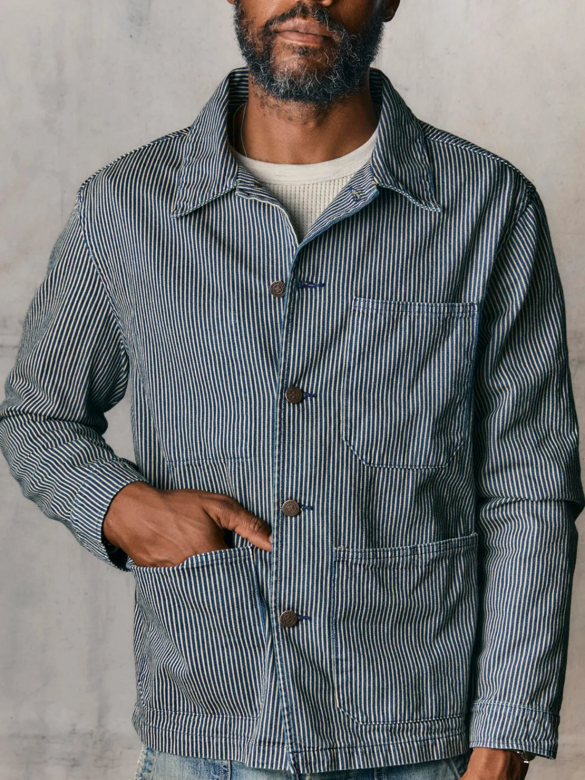 Imogene + Willie the utility coat in hickory stripe