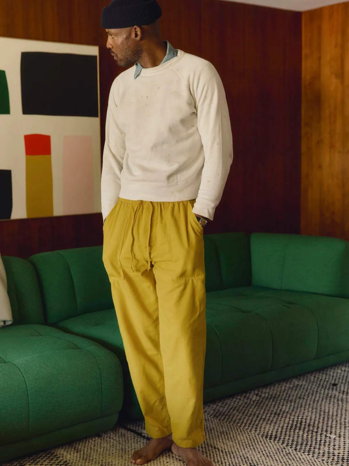 Imogene + Willie the ventura chore pant in chartreuse